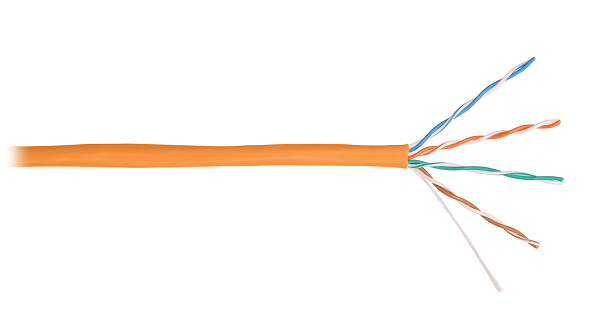 

Кабель витая пара U/UTP 5e кат. 4 пары NIKOLAN NKL 2101C-OR 24AWG(0.49 мм), медь, одножильный (solid), внутренний, LSZH, нг(A)-HFLTx, оранжевый, уп/10, NKL 2101C-OR