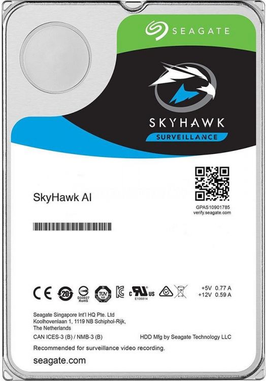 

Жесткий диск 12TB SATA 6Gb/s Seagate ST12000VE0008 3.5" SkyHawk AI 7200rpm 256MB, ST12000VE0008