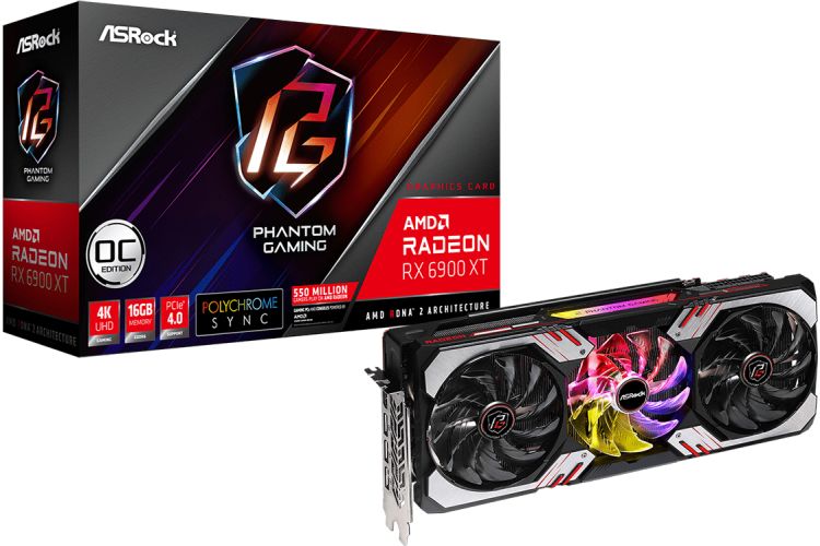 

Видеокарта PCI-E ASRock Radeon RX 6900 XT Phantom Gaming D (RX6900XT PGD 16GO) 16GB GDDR6 256bit 7nm, Radeon RX 6900 XT Phantom Gaming D (RX6900XT PGD 16GO)