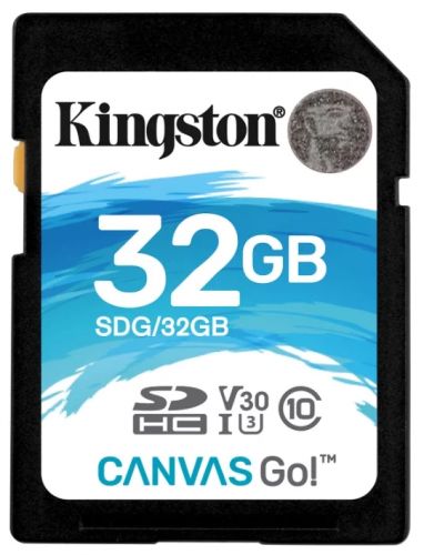 

Карта памяти 32GB Kingston SDG/32GB 32GB SDHC Canvas Go 90R/45W CL10 U3 V30, SDG/32GB