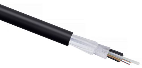 Кабель волоконно-оптический 9/125, 4 волокна Cabeus SEG-9-01x04-D-J-PE-OUT loose tube, подвесной, для внешней прокладки (-60C ~ +70), PE, черный