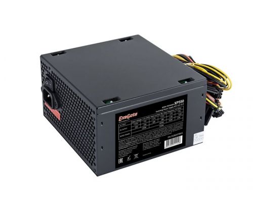 Блок питания ATX Exegate XP550 EX282070RUS 550W, black, 12cm fan, 24p+4p, 6/8p PCI-E, 3*SATA, 2*IDE, FDD