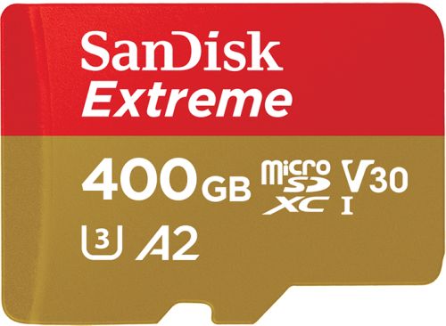 Карта памяти 400GB SanDisk SDSQXA1-400G-GN6MA Extreme microSDXC + SD Adapter + Rescue Pro Deluxe 160MB/s A2 C10 V30 UHS-I U6 - фото 1