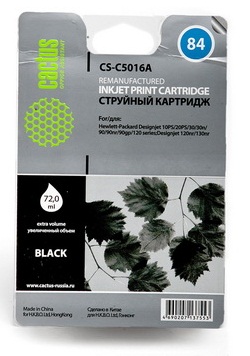 Картридж Cactus CS-C5016A №84 (black) для HP DesignJet 10PS/20PS/30GP/50PS/90/120/130DE; картридж hi black hb cb541a