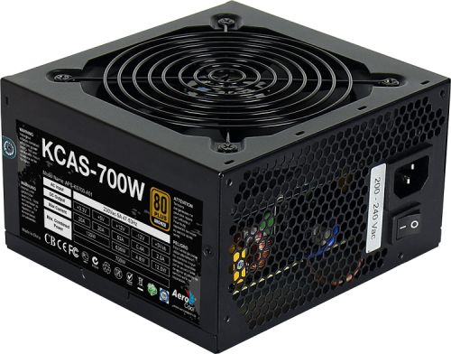 Блок питания ATX AeroCool KCAS PLUS 700W 4713105962666 700W v2.4, вентилятор d120мм, 4x PCI-E [6+2-Pin], 7x SATA, 4x MOLEX