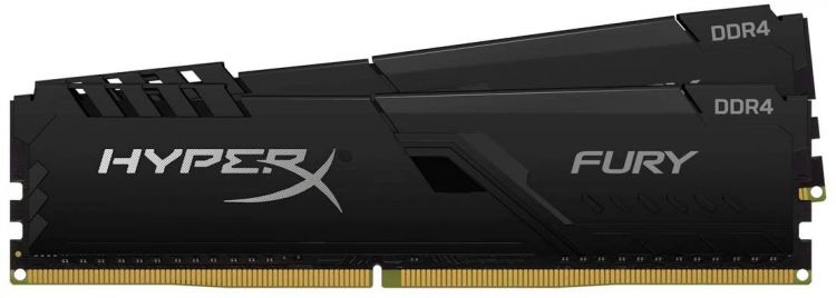 

Модуль памяти DDR4 32GB (2*16GB) HyperX HX432C16FB4K2/32 Fury black 3200MHz CL16 1.35V 1R 16Gbit Intel XMP, HX432C16FB4K2/32