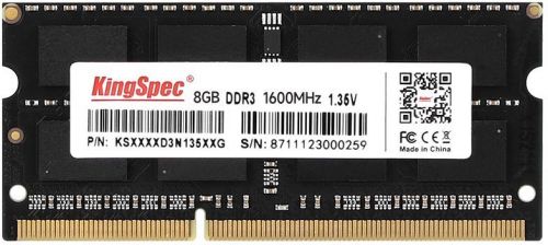 Модуль памяти SODIMM DDR3 8GB KINGSPEC KS1600D3N13508G 1600MHz PC3-12800 CL11 204-pin 1.35В RTL