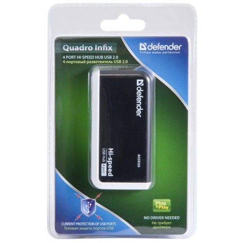 Разветвитель USB 2.0 Defender QUADRO INFIX