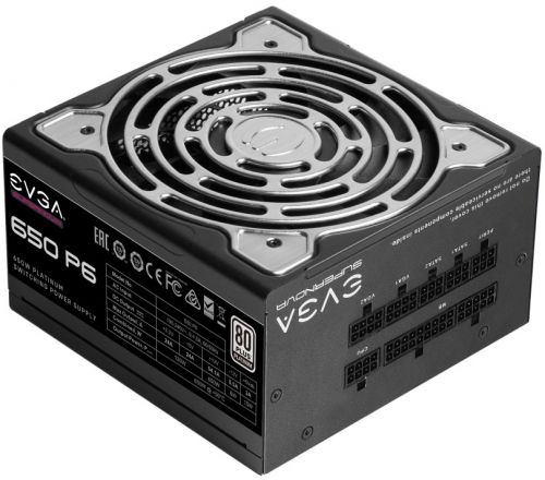 Блок питания ATX EVGA SuperNOVA 650 P6 220-P6-0650-X2 650W, 80 Plus Platinum, 140mm fan, fully modular