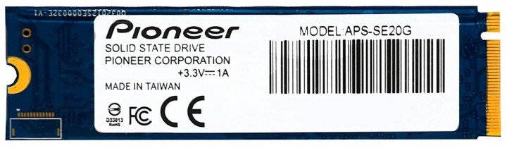 

Накопитель SSD M.2 2280 Pioneer APS-SE20G-256 256GB PCIe Gen3x4 R/W up to (3400/3000), APS-SE20G-256