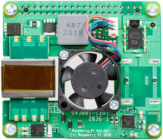 Плата расширения Raspberry Pi PoE+ HAT (221-1857) для Raspberry Pi 3 Model B+ и Raspberry Pi 4 Model B (Power over Ethernet, для питания через Etherne