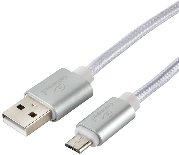 

Кабель интерфейсный USB 2.0 Cablexpert CC-U-mUSB01S-3M AM/microB, серия Ultra, длина 3м, серебристый, блистер, CC-U-mUSB01S-3M