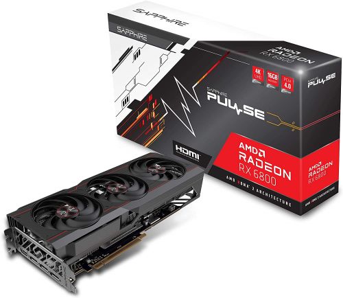 

Видеокарта PCI-E Sapphire Radeon RX 6800 PULSE 11305-02-20G 16GB GDDR6 256bit 7nm 1800/16000MHz HDMI/3*DP, Radeon RX 6800 PULSE