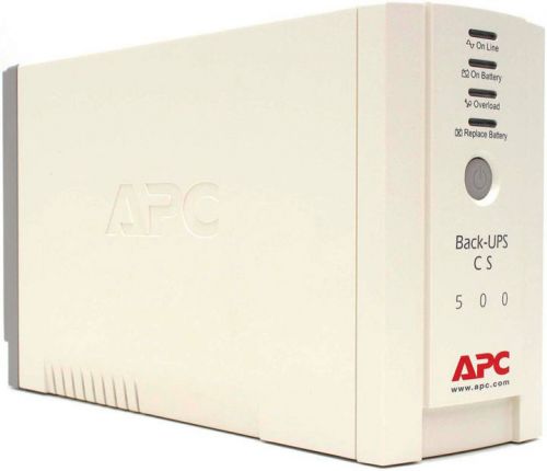 

Источник бесперебойного питания APC BK500EI Back-UPS CS 500VA/300W, 230V, 4xC13 outlets (1 Surge & 3 batt.), Data/DSL protection, USB, PCh, BK500EI