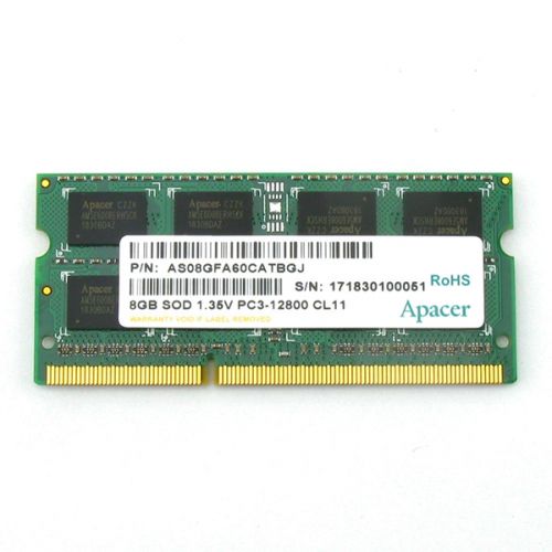 Модуль памяти SODIMM DDR3 8GB Apacer DV.08G2K.KAM (AS08GFA60CATBGJ) PC3-12800 1600MHz 2Rx8 CL11 204-pin 1.35V