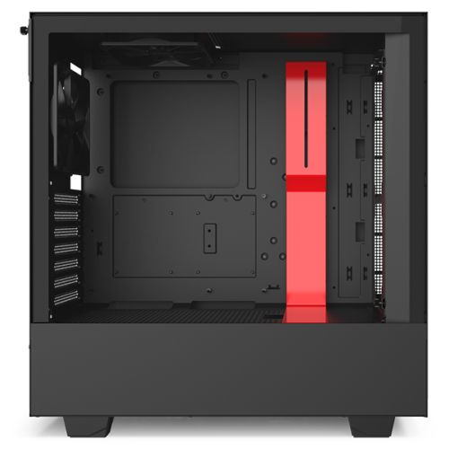 Корпус ATX NZXT H510 black/red, без БП, закаленное стекло, fan 2x120mm, 2xUSB 3.1 (Type-A/Type-С), audio CA-H510B-BR - фото 4
