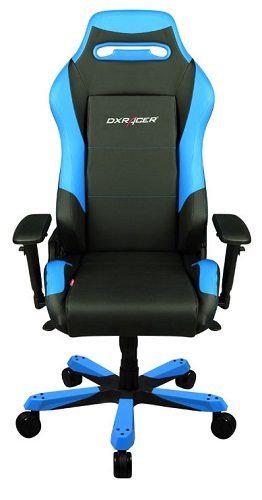 

Кресло DxRacer OH/IS11 Iron, чёрно-синее, кожа-PU, регулируемый угол наклона, механизм качания, OH/IS11