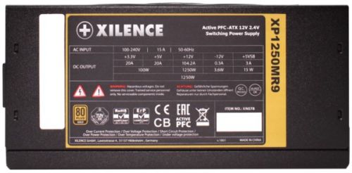 Блок питания ATX Xilence XP1250MR9 XN078 1250W, APFC, 80+ Gold, 140mm fan, modular