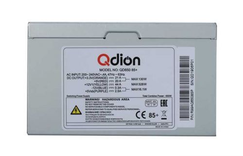 Блок питания ATX Qdion QD650 85+ 650W (ATX 2.31, Active PFC, 80+ Bronze, 120mm fan)