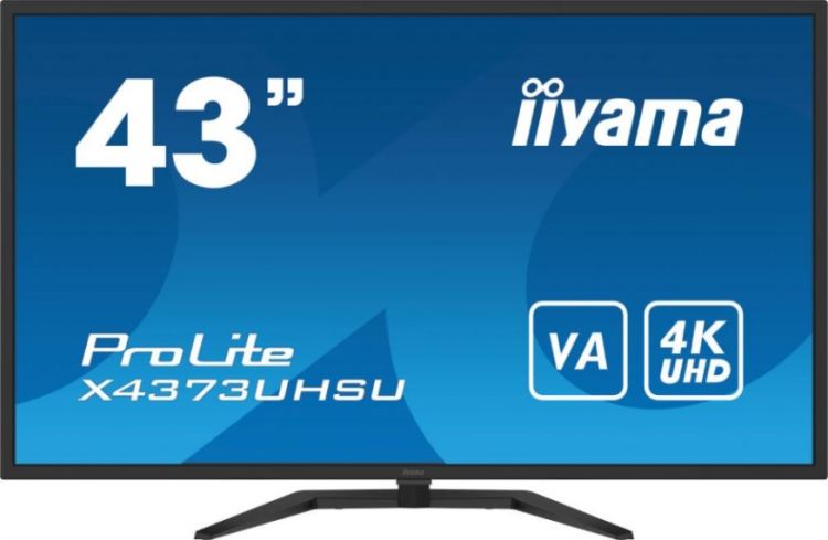 

Монитор 42,5" Iiyama ProLite X4373UHSU-1 3840x2160, VA, nonGLARE, 400cd/m2, 178°/178°, 4000:1, 80M:1, 3ms, 2xHDMI, DP, USB-Hub, Tilt, speakers, black, ProLite X4373UHSU-1