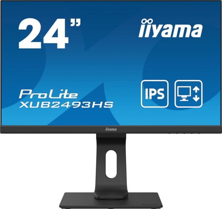 Монитор 23,8" Iiyama XUB2493HS-B4 IPS 1920x1080, LED, 16:9, 4ms, VGA, HDMI, DP, 80M:1, 1000:1, 178/178, 250cd, HAS, Pivot, Tilt, swivel, speakers