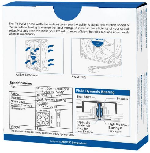 Вентилятор для корпуса ARCTIC F9 PWM Rev.2