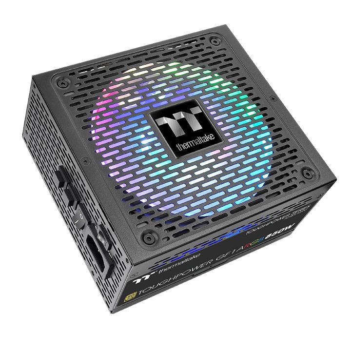 

Блок питания ATX Thermaltake Toughpower GF1 ARGB 850W активный PFC, вентилятор 140x140 мм, 80 PLUS G, Toughpower GF1 ARGB 850W