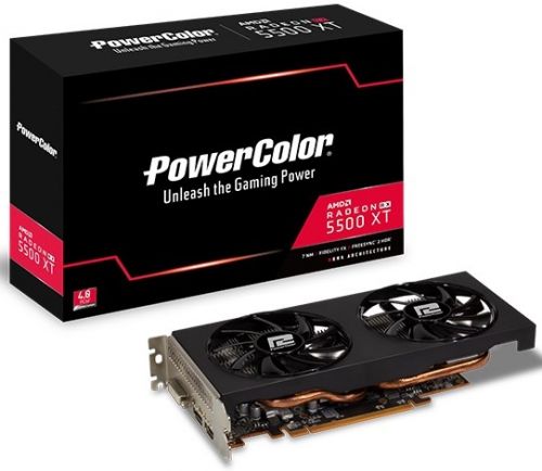 

Видеокарта PCI-E PowerColor Radeon RX 5500 XT 4GB GDDR6 128bit 7nm 1647/14000MHz DVI/HDMI/DP RTL, Radeon RX 5500 XT