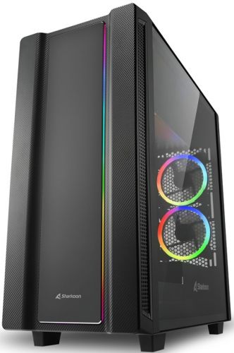 Корпус ATX Sharkoon REV220 RGB черный, без БП, закаленное стекло, 2*USB 3.0, 2*USB 2.0, audio - фото 1