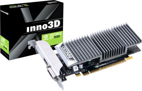 

Видеокарта PCI-E Inno3D GeForce GT 1030 N1030-1SDV-E5BL 2GB GDDR5 64bit 1227/6000MHz DVI-D(HDCP)/HDMI RTL, GeForce GT 1030