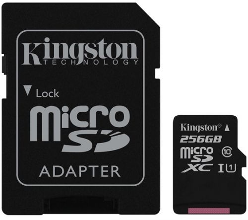 Карта памяти 256GB Kingston SDCS/256GB MicroSDXC Class 10 Canvas Select UHS-I U1 (80 MBb/s) + SD адаптер SDCS/256GB - фото 1