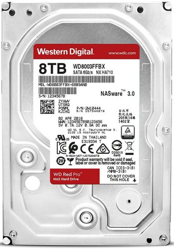 Жесткий диск 8TB SATA 6Gb/s Western Digital WD8003FFBX 3.5" WD Red Pro 7200rpm 256MB NCQ Bulk