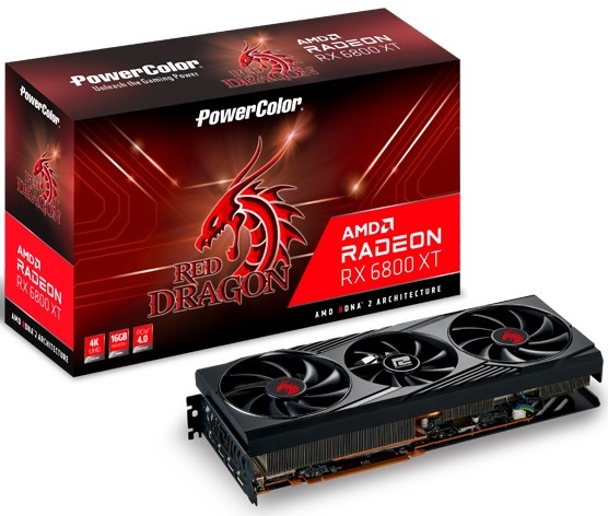 

Видеокарта PCI-E PowerColor Radeon RX 6800 XT Red Dragon 16GB GDDR6 256bit 7nm 1900/16000MHz HDMI/3*DP RTL, Radeon RX 6800 XT Red Dragon