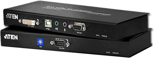 Удлинитель Aten CE602-A7-G KVM USB, VI Dual Link+AUDIO+RS232, 60 метр., 2xUTP Cat5e, DVI-D+2xUSB A-тип+2xMINI JACK+DB9, Female, с KVM-шнуром USB DVI-D