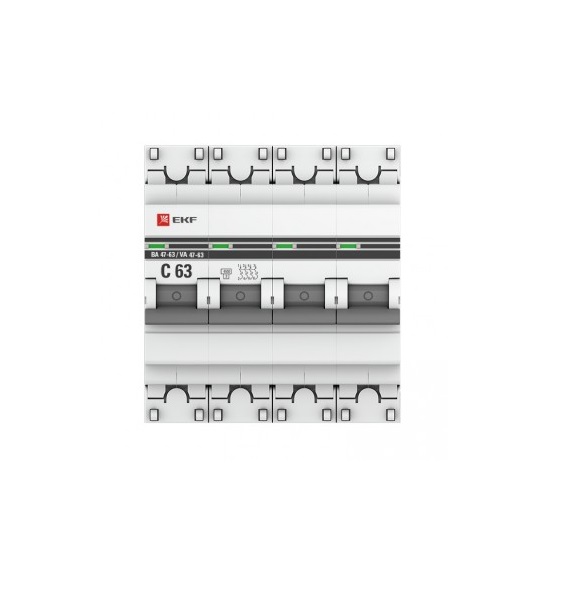 

Автоматический выключатель EKF mcb4763-4-25C-pro модульный 4п C 25А 4.5кА ВА 47-63 PROxima, mcb4763-4-25C-pro