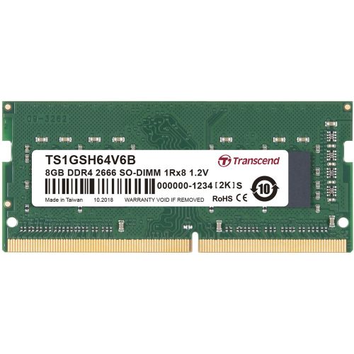 

Модуль памяти SODIMM DDR4 8GB Transcend TS1GSH64V6B 2666MHz 1Rx8 1Gx8 CL19 1.2V, TS1GSH64V6B