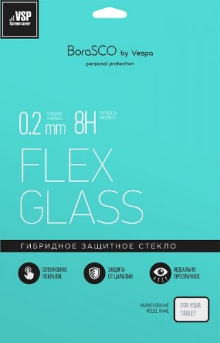 

Защитное стекло BoraSco 20664 гибридное Flex Glass VSP 0,26 мм для Lenovo Tab 3 10" Business, TB3-X70L, 20664