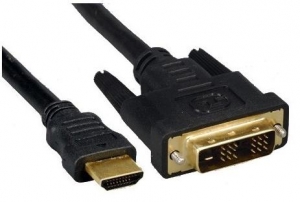 Кабель интерфейсный HDMI-DVI Gembird 19M/19M CC-HDMI-DVI-6 1.8м, single link, черный, позол.разъемы, экран, пакет