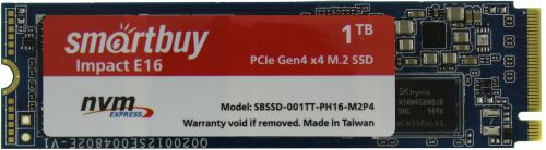 Накопитель SSD M.2 SmartBuy SBSSD-001TT-PH16-M2P4 1TB Impact E16 NVMe PCIe4x4 PS5016 - фото 1