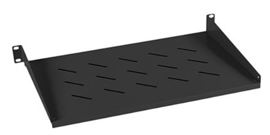 Полка для оборудования консольная Cabeus SH-J017-1U-315-BK 19 перфорированная 1U глубина 315мм, цвет черный (RAL 9004)