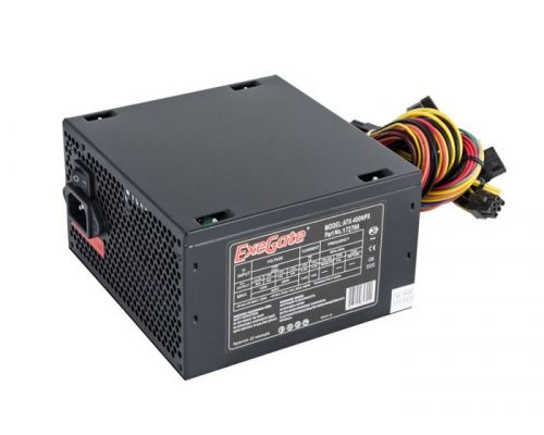 Блок питания ATX Exegate 400NPX EX224732RUS-S 400W SC black 12cm fan 24p4p 68p PCI-E 3SATA 2IDE FDD кабель 220V с защитой от выдергивани