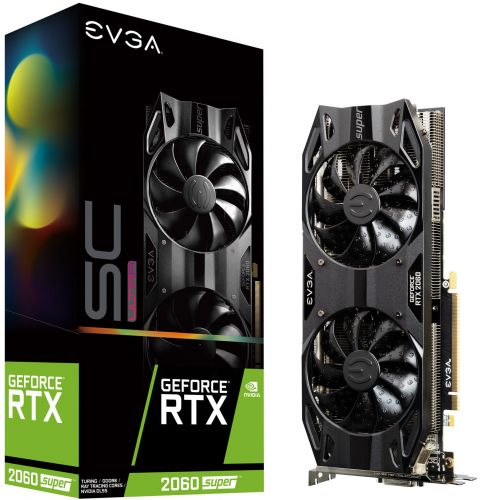 

Видеокарта PCI-E EVGA GeForce RTX 2060 SUPER SC ULTRA GAMING 8GB GDDR6 256bit 12nm 1470/14000MHz DVI-D/HDMI/2*DP RTL, GeForce RTX 2060 SUPER SC ULTRA GAMING