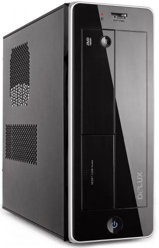 

Корпус mATX Delux DLC-ML113 ML113(450) черно-серебристый, БП 450W (USB2.0, card reader), DLC-ML113