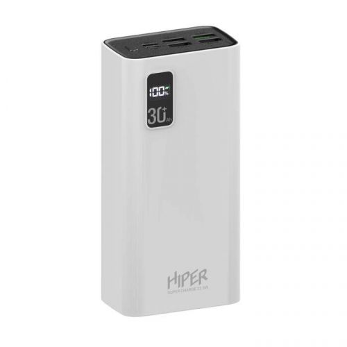 Аккумулятор внешний HIPER FAST 30000 WHITE 30000mAh, 5A, QC, PD, 5*USB, белый