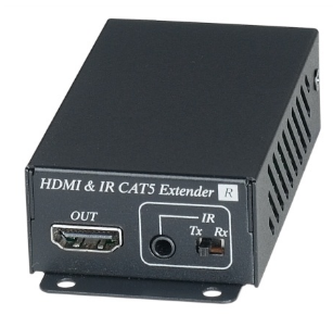 Приемник SC&T HE02EIR HDMI сигнала и сигнала ИК по одному кабелю витой пары CAT6 до 70м (CAT5e до 60м). Поддерживает разрешение до 1080p/60Гц/48бит и