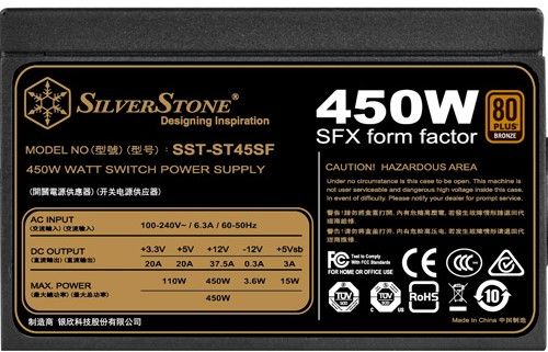 Блок питания SilverStone ST30SF SST-ST45SF v 3.0 450W, 80 Plus Bronze, 92mm fan, RTL
