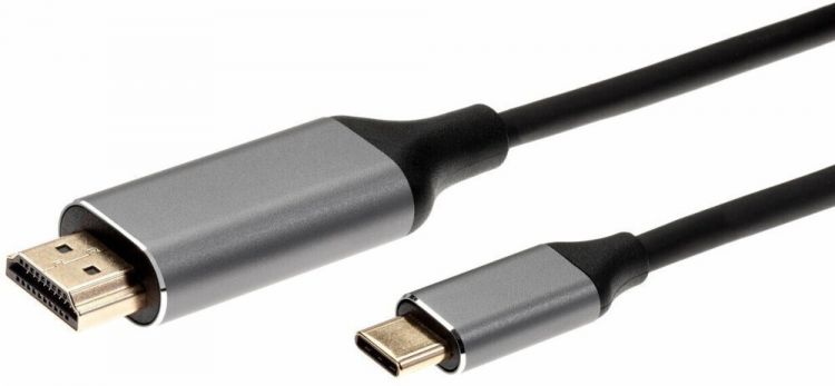 Кабель-адаптер Aopen/Qust ACU423MC-1.8M USB 3.1 Type-C (m)--> HDMI A (m) 4K/60Hz,1.8м, aluminium