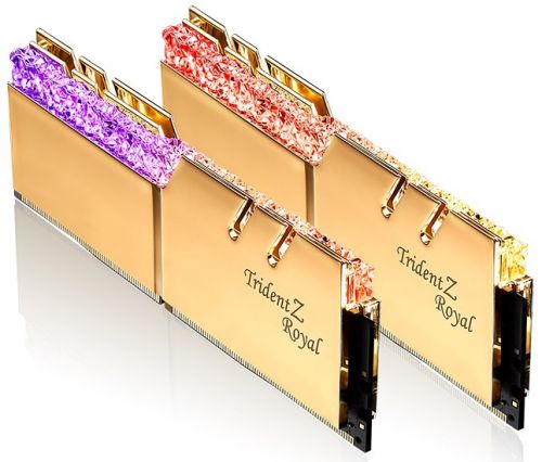 

Модуль памяти DDR4 32GB (2*16GB) G.Skill F4-3600C14D-32GTRG Trident Z Royal 3600MHz CL14 радиатор RGB led 1.45V gold, F4-3600C14D-32GTRG