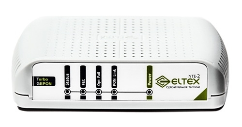 

Терминал ELTEX NTE-2 (B+) ONT, 1 порт TurboGEPON (SC), 1 порт LAN 1000 Base-T, 1 порт Ethernet 10/100 Base-T, class B+, NTE-2 (B+)