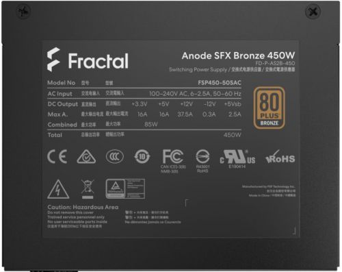 Блок питания ATX Fractal Design FD-P-AS2B-450 Anode SFX 450W APFC 80 PLUS Bronze 80mm fan